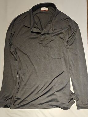 Grand Slam Men's Long Sleeve Polo - Charcoal